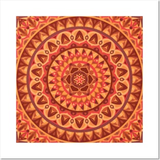 Color Wheel - Brown Base Mandala Posters and Art